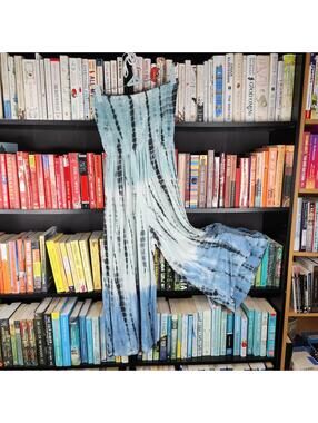 Kiwi & Puch Strapless Tie-Dye Jumpsuit Blue and White Super Soft Knit XS Comfy